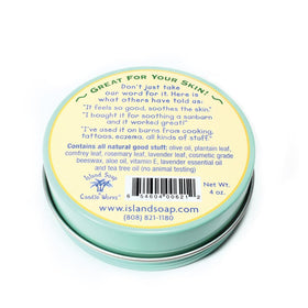 Island Soap & Candle Works close-up of plantain and aloe ingredients for soothing