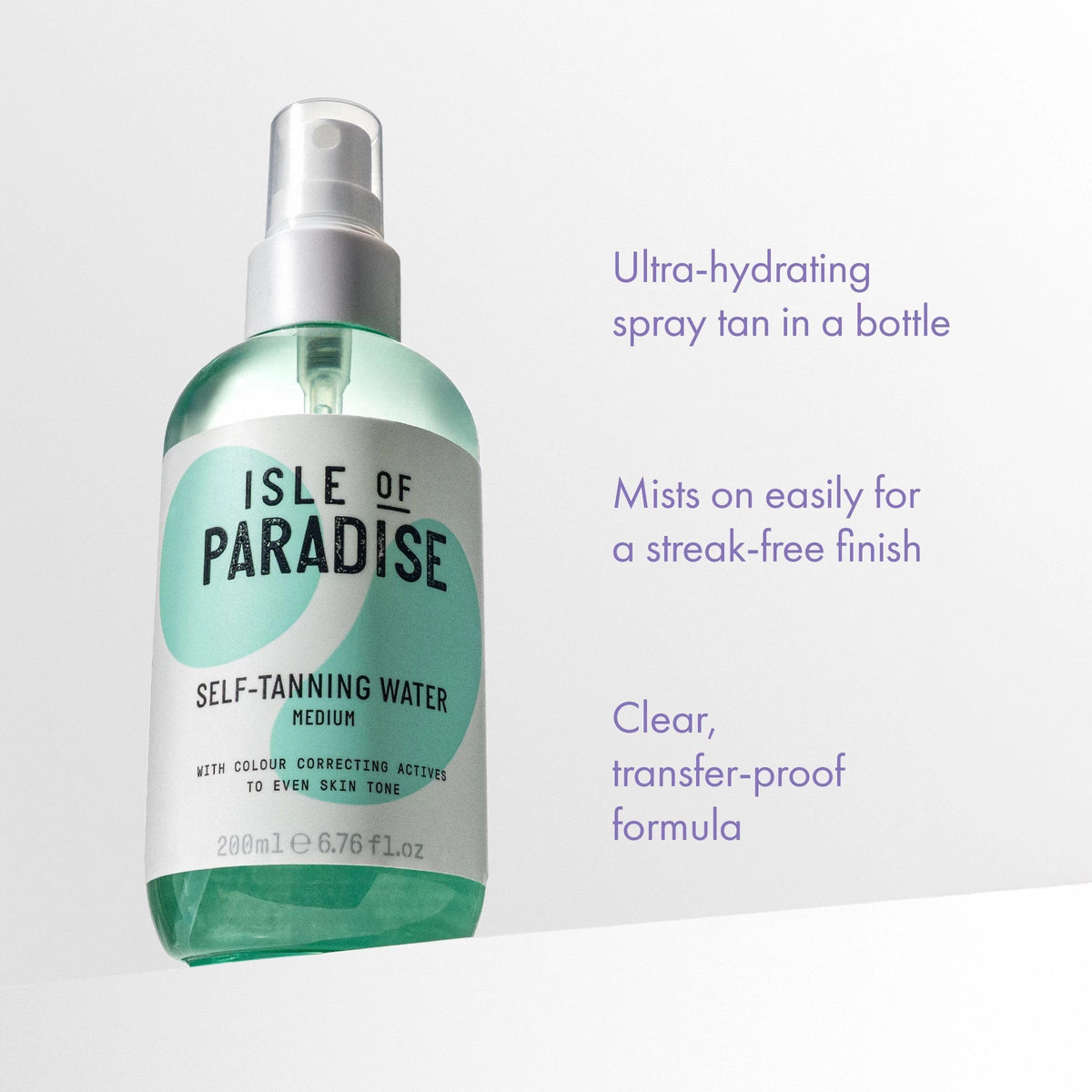 Isle of Paradise body application mist showing all-over coverage and ease