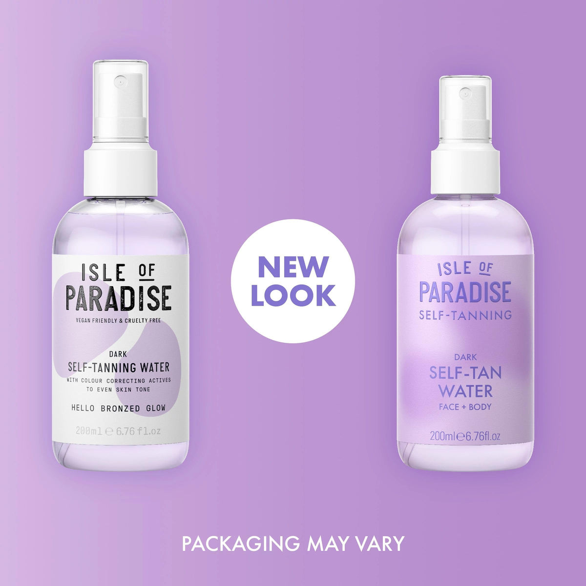 Isle of Paradise mist spraying clear solution demonstrating easy, mess-free application