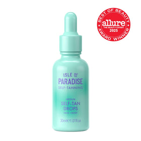 Isle of Paradise dropper dispensing tan drops highlighting precise control
