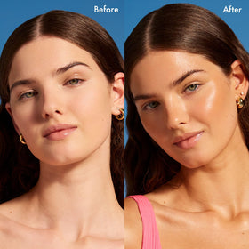Isle of Paradise drops mixed into moisturizer demonstrating easy customization benefit