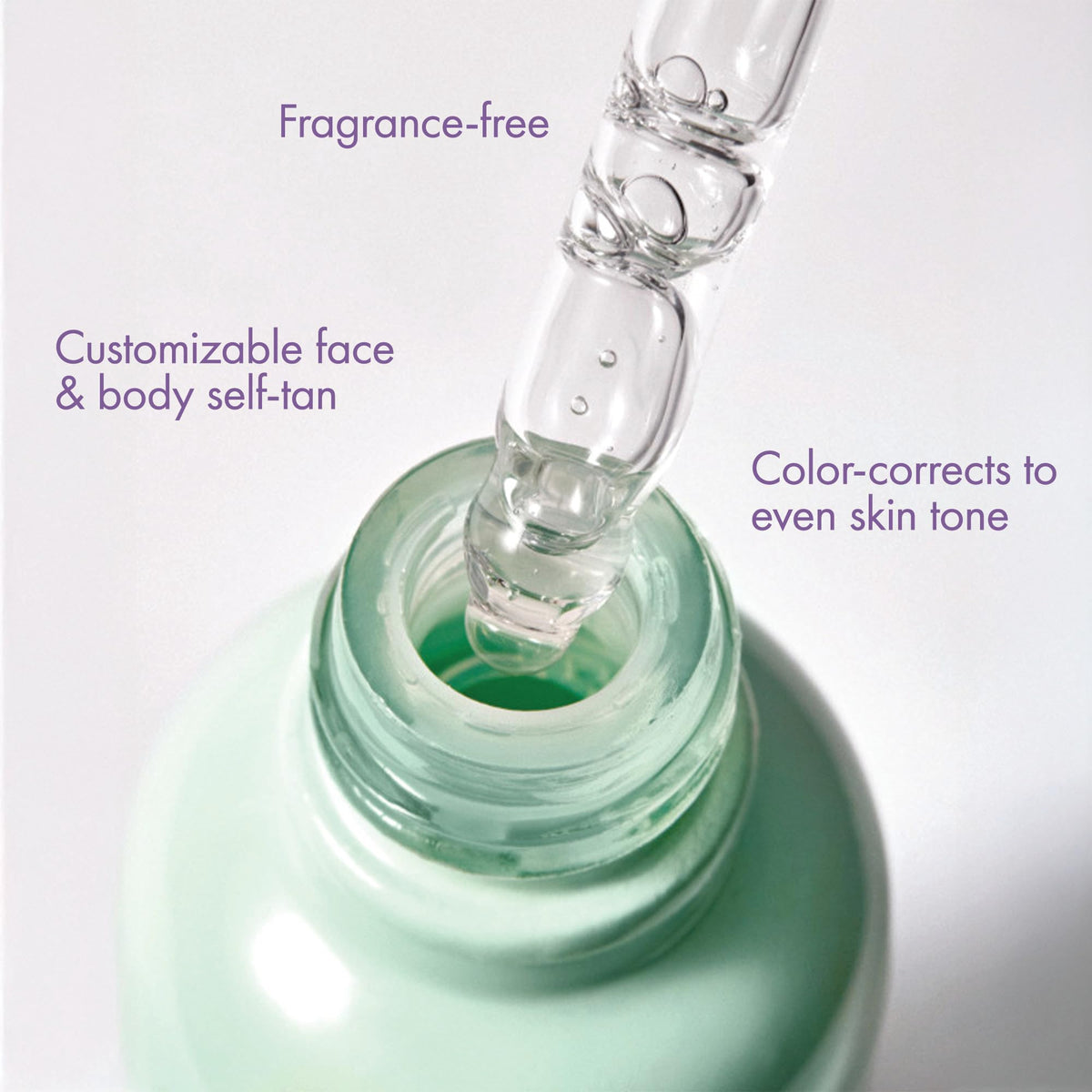 Isle of Paradise bottle next to hand showing 1.01 fl oz size and portability