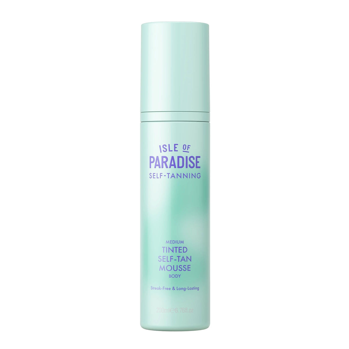 Isle of Paradise front packaging showing mousse bottle and benefits