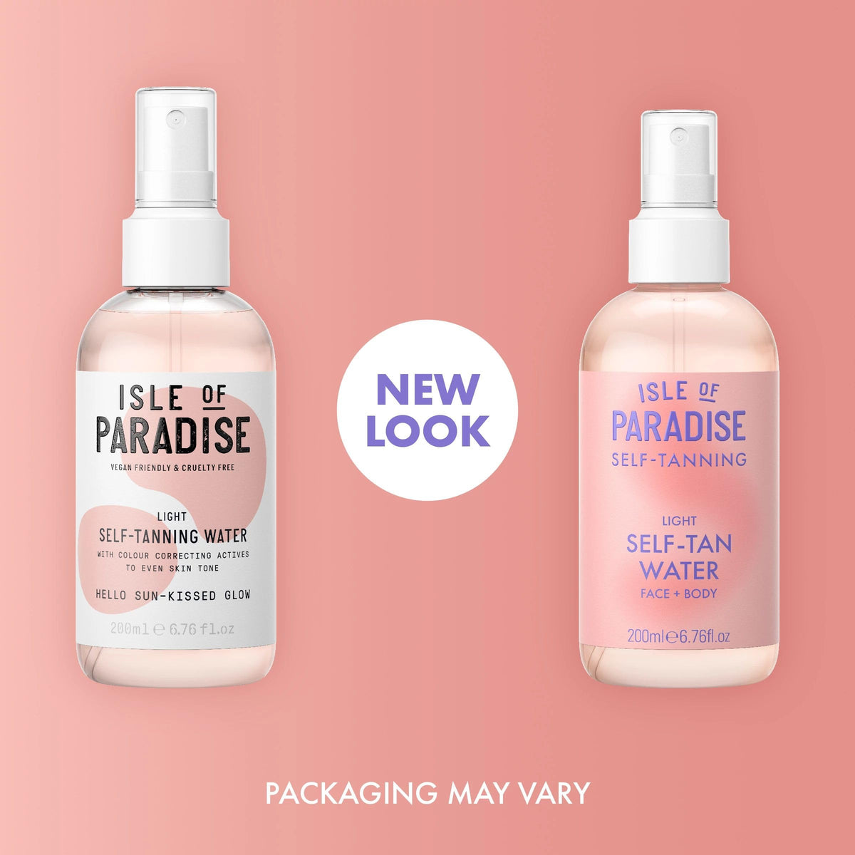 Isle of Paradise mist spraying demonstrating easy, even application benefit