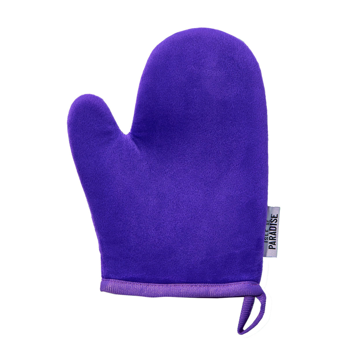 Isle of Paradise mitt front view showing plush surface for even application