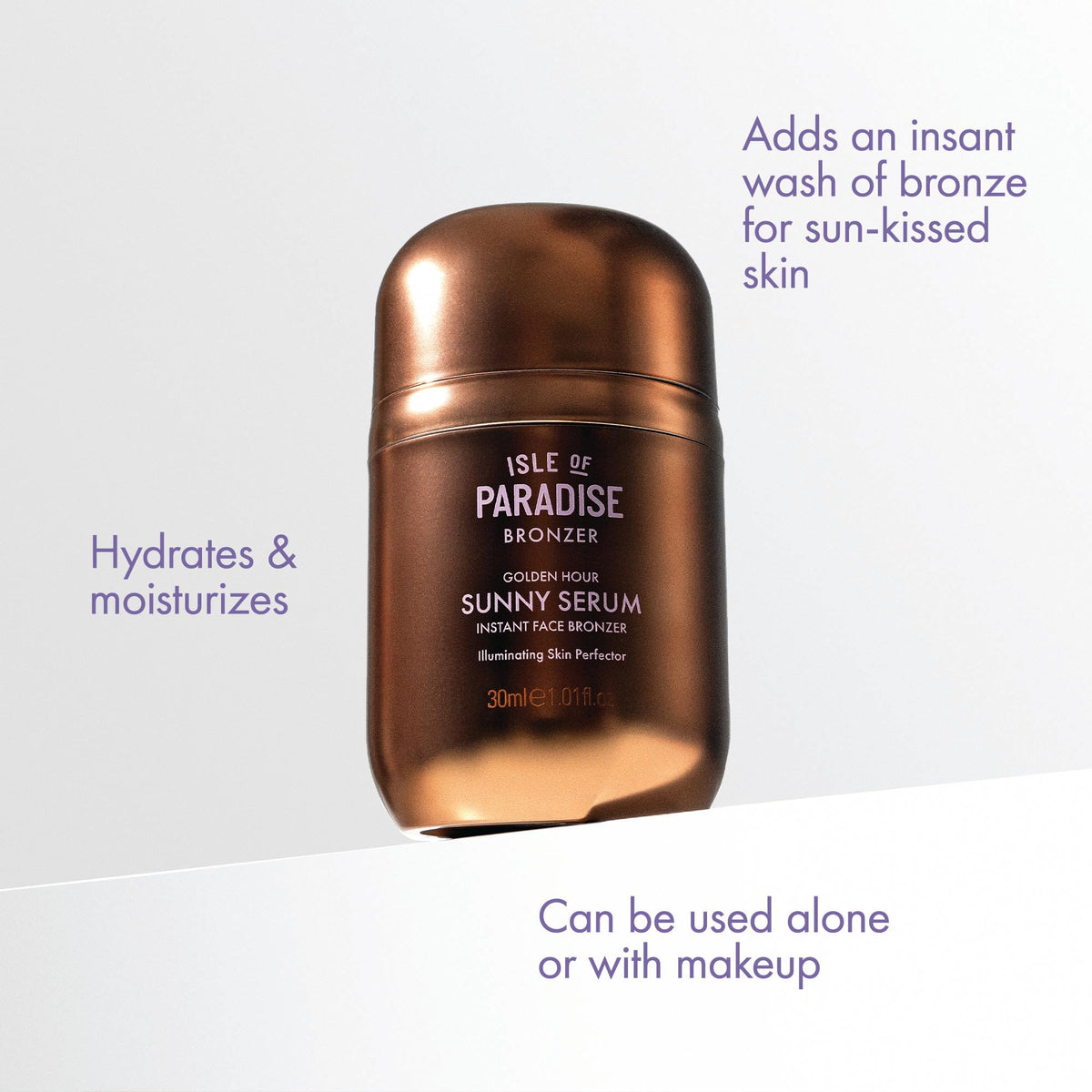 Isle of Paradise smoothed on shoulder showing body bronzer luminous finish