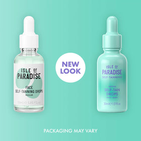 Isle of Paradise tan drop texture on hand showing smooth, blendable finish