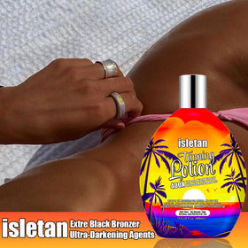 isletan applied on forearm showing even coverage and instant color boost