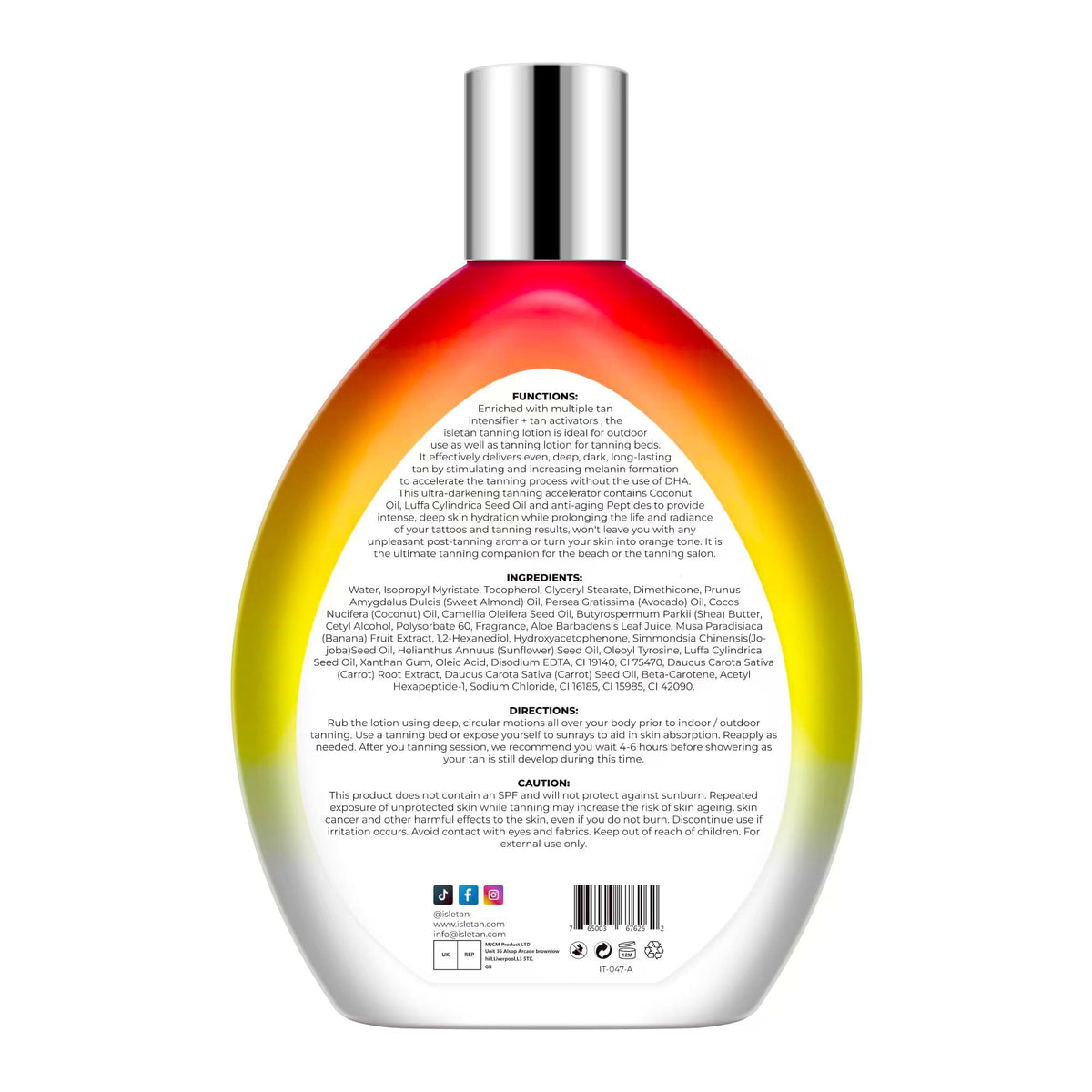 isletan placed on beach towel depicting outdoor use and hydrated skin look