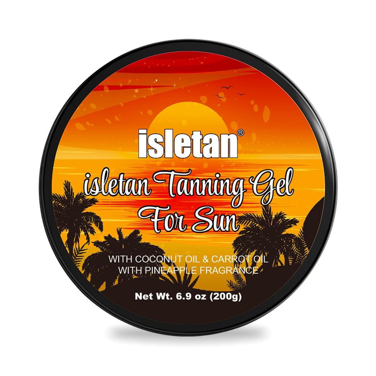 isletan front packaging showing pineapple scent and quick tan benefits