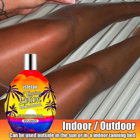 isletan lotion texture on hand demonstrating lightweight, non-greasy feel