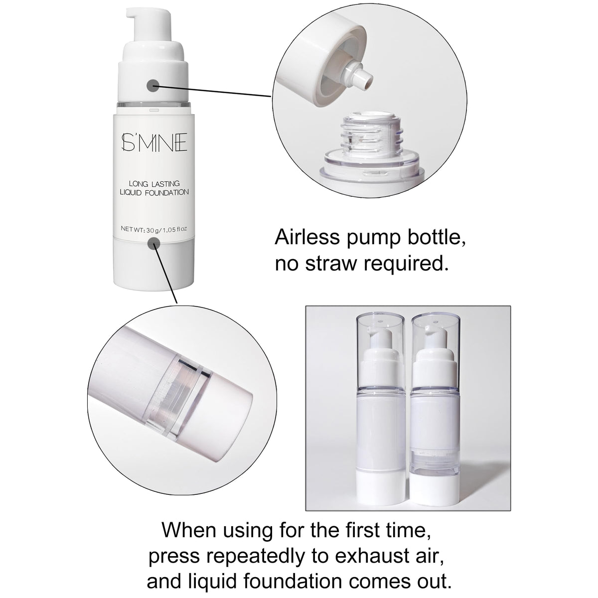 IS'MINE size scale with hand showing portable one-ounce bottle convenience