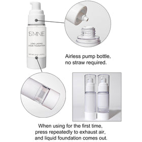 IS'MINE size scale with hand showing portable one-ounce bottle convenience