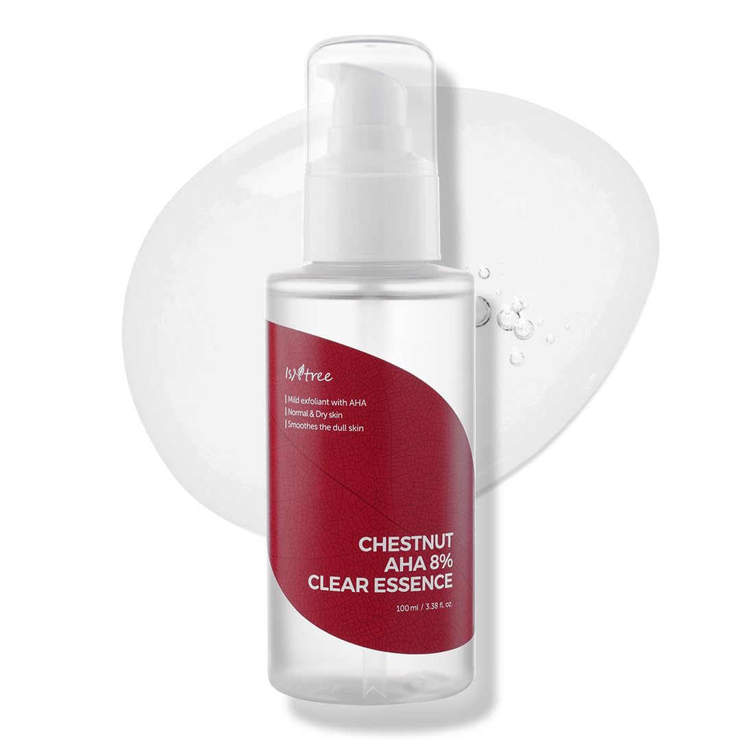 IsNtree chestnut AHA essence front bottle showing label and volume