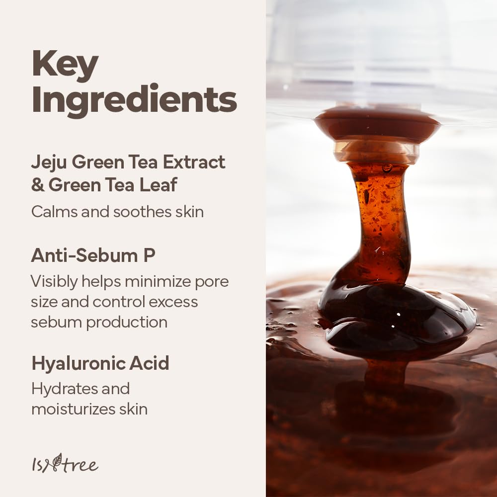 IsNtree label ingredient detail with Jeju green tea callout for provenance and transparency