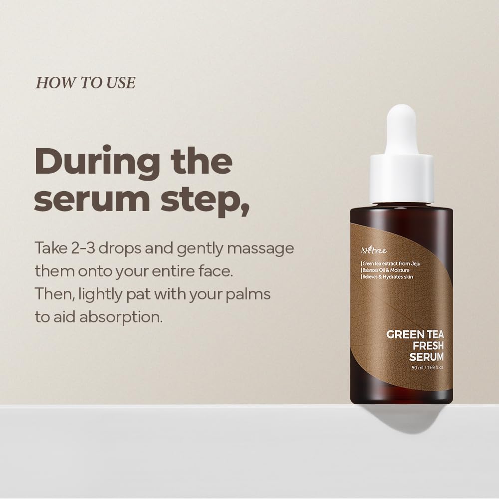 IsNtree serum being applied on hand demonstrating smooth, non-greasy finish