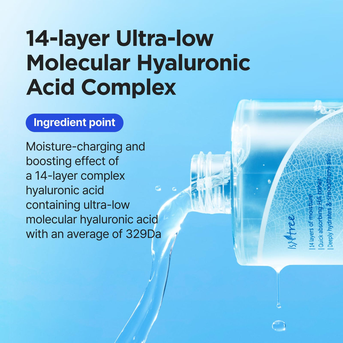 IsNtree label closeup showing hyaluronic complex and ingredient clarity