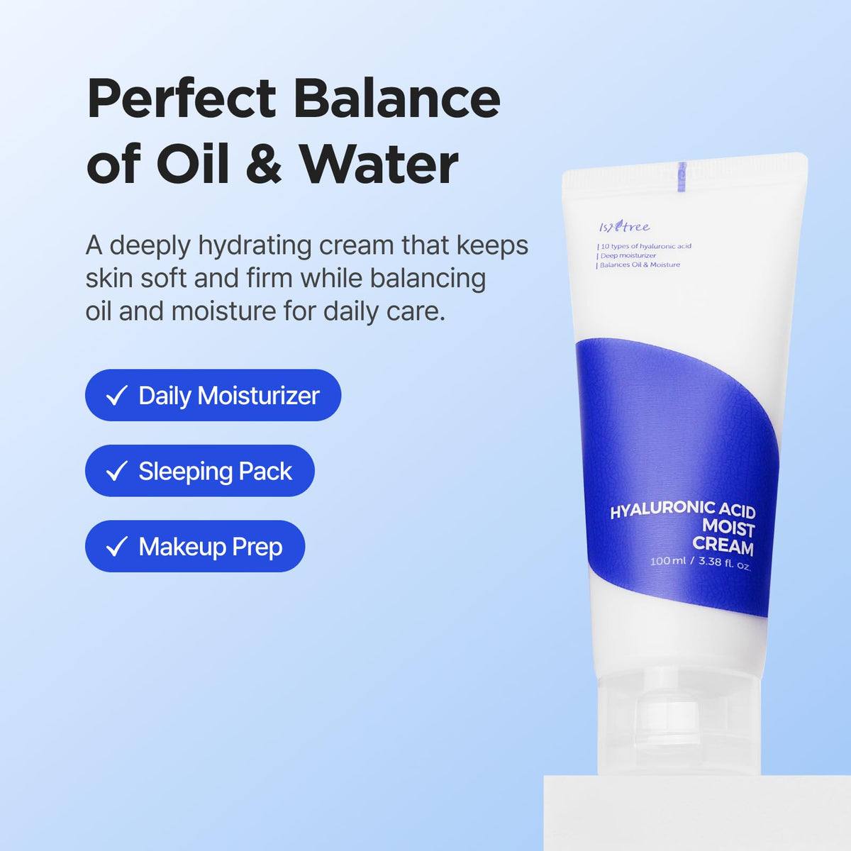 IsNtree cream on hand application demonstrating lightweight hydration
