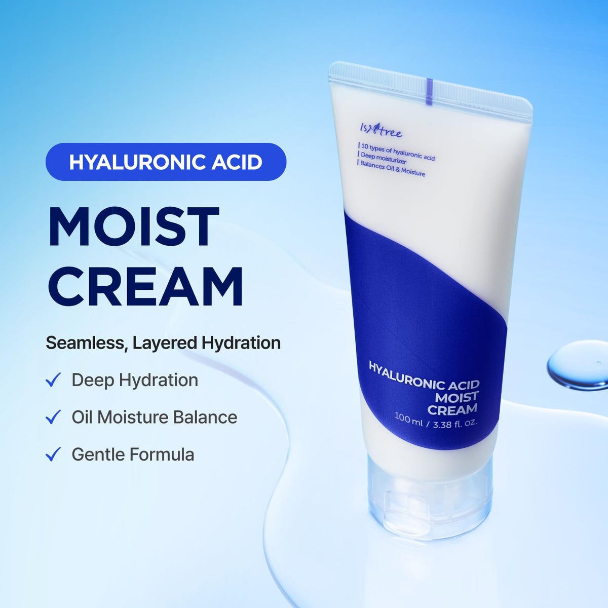 IsNtree cream texture closeup highlighting smooth fast-absorbing feel