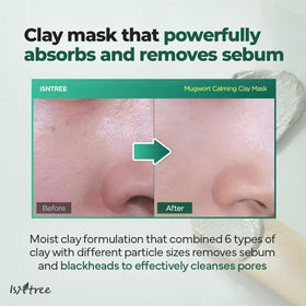 IsNtree mask being applied to cheek demonstrating gentle calming and sebum control