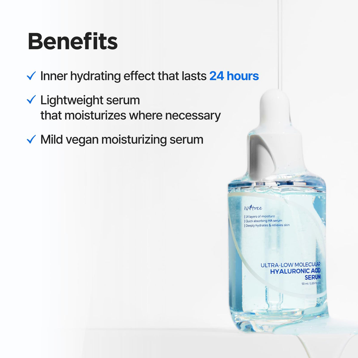 ISNTREE serum layered under moisturizer to illustrate compatibility