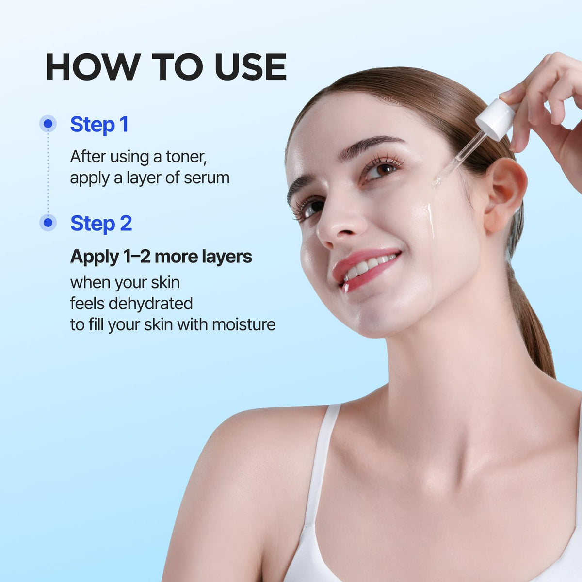 ISNTREE lifestyle application applying serum to face before makeup