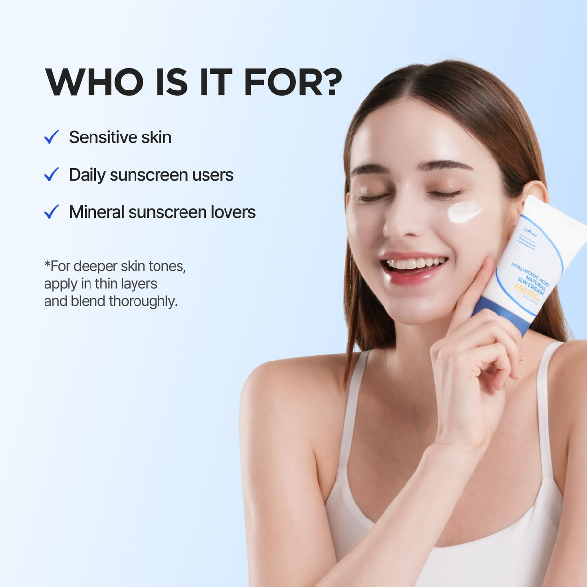 ISNTREE in a bathroom routine setting conveying daily wearable protection