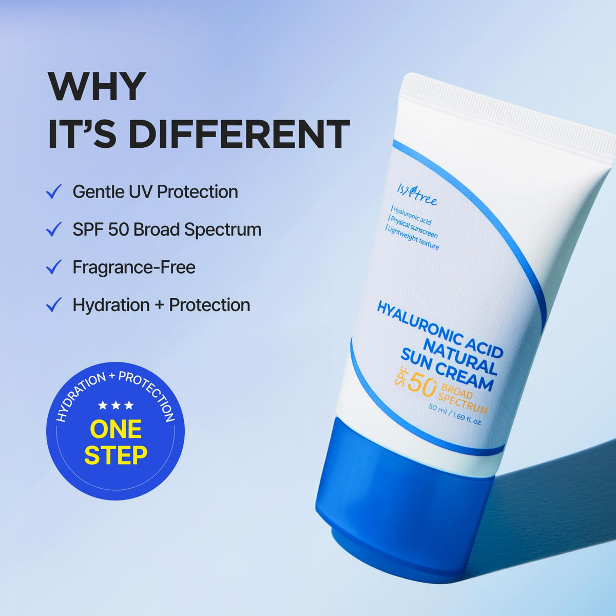 ISNTREE tube detail focusing on dispensing and mess-free application