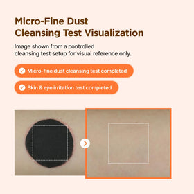 IsNtree makeup removed on cotton pad before and after, showing effective gentle cleansing