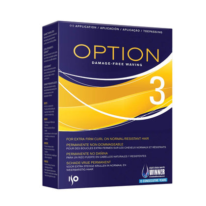 Iso Hair Option 3 front packaging showing product label and benefits