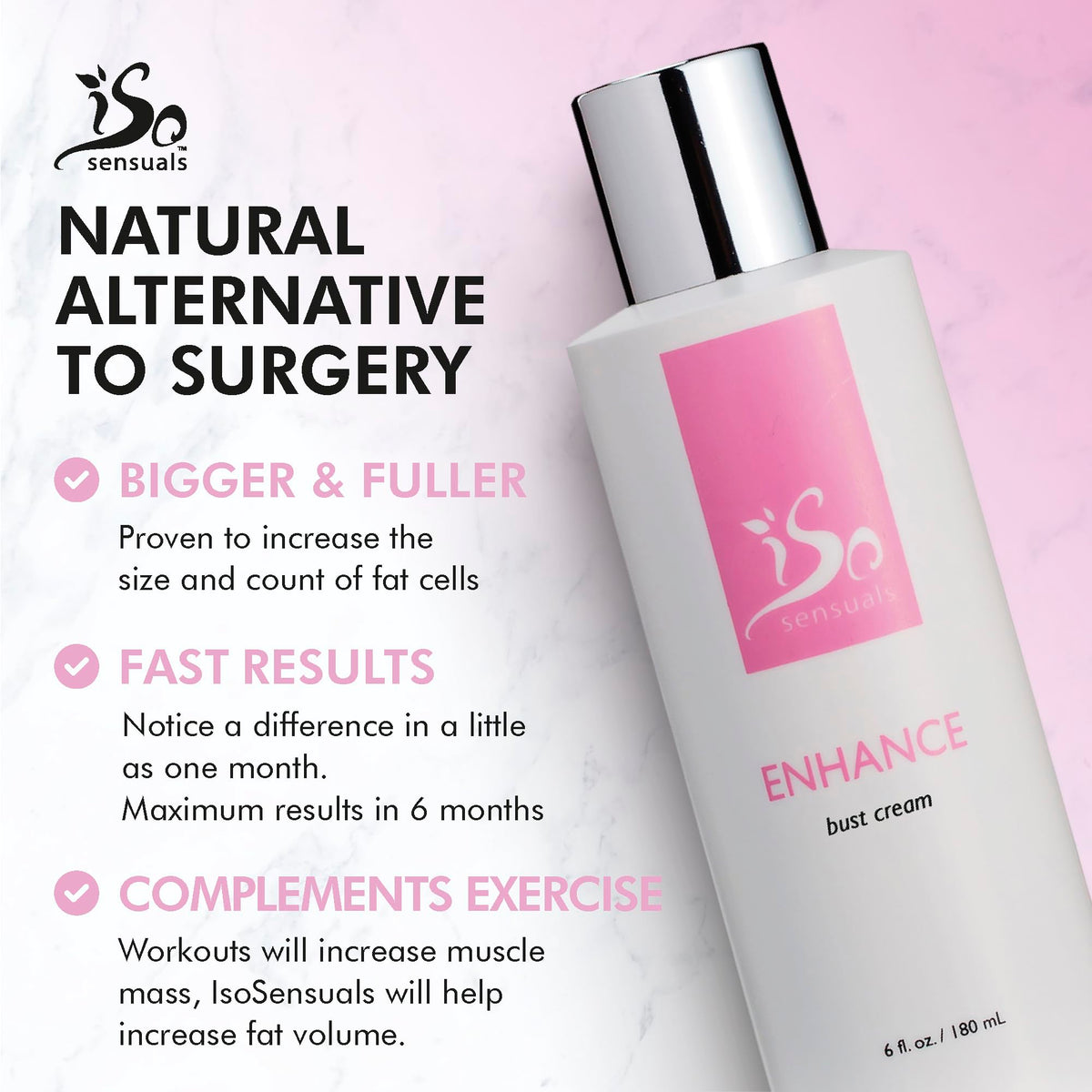 IsoSensuals Voluplus ingredient bottle showing volumizing support