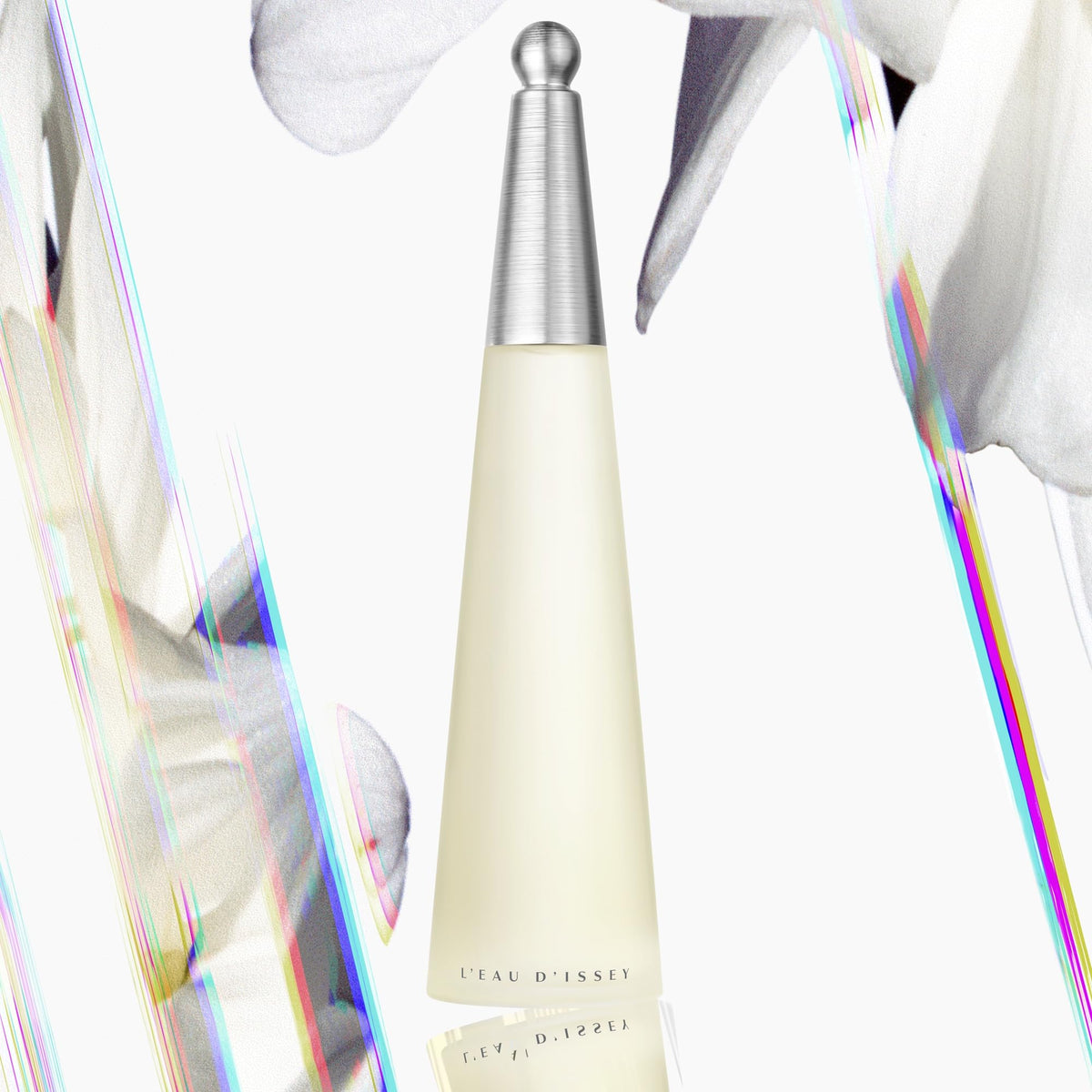 Issey Miyake applying lotion on arm in bathroom setting showing everyday hydration benefit