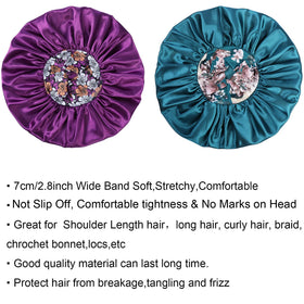Isshin Beauty braided hair fully contained inside bonnet preserving style overnight