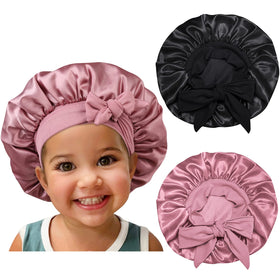 Isshin Beauty front view bonnet shows smooth satin and neat finish protecting hair