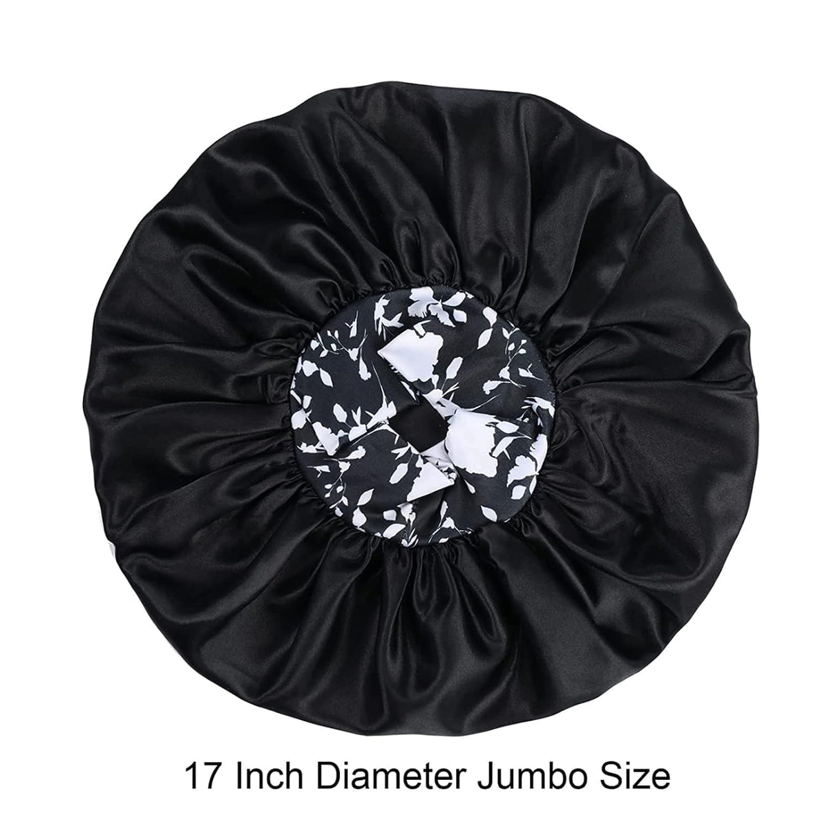 Isshin Beauty bonnet beside hand showing 17-inch jumbo diameter for large hair