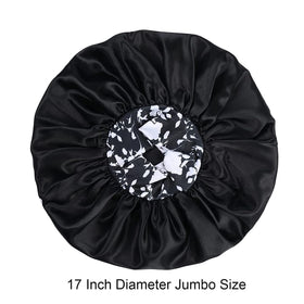 Isshin Beauty bonnet beside hand showing 17-inch jumbo diameter for large hair