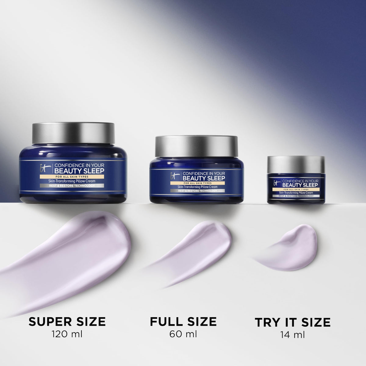 IT Cosmetics in bathroom nighttime routine showing calming bedtime use