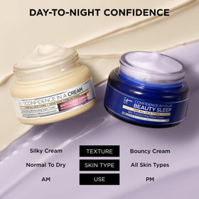 IT Cosmetics jar on bathroom shelf styled to show evening routine use