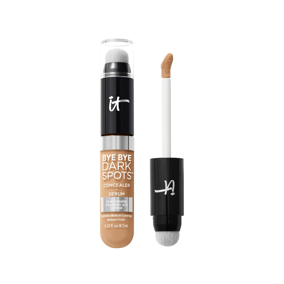 IT Cosmetics front view of tube showing shade and compact design for easy concealment