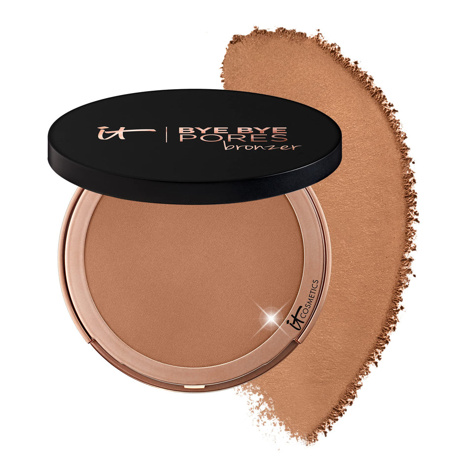 IT Cosmetics bronzer compact front view showing polished packaging and universal shade benefit