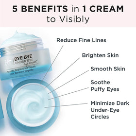 IT Cosmetics model applying cream under eye demonstrating smoothing benefit