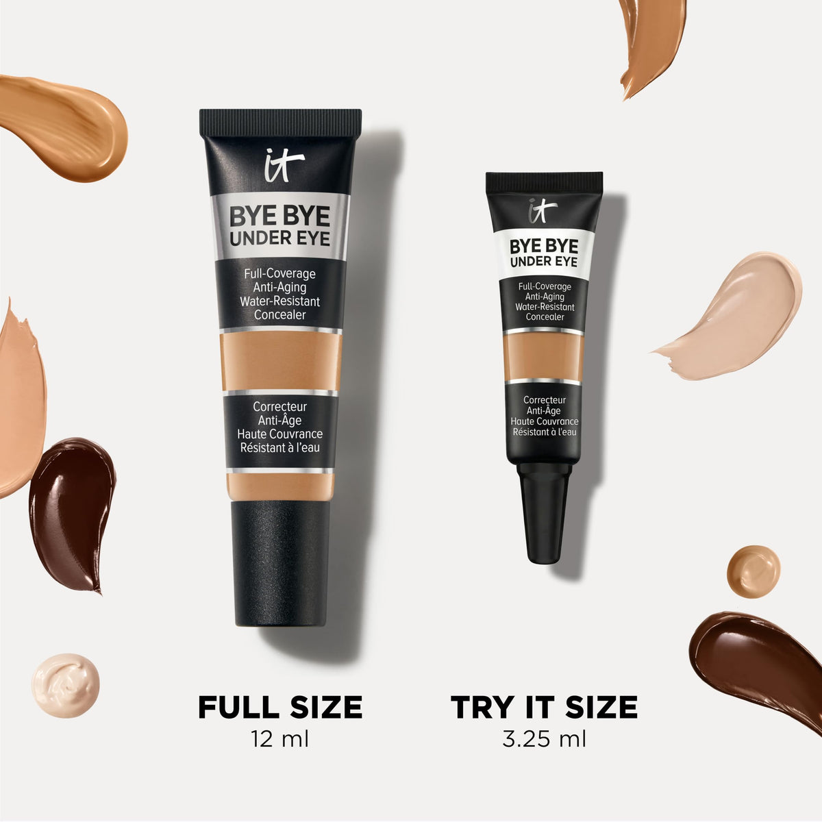 IT Cosmetics concealer inside a makeup bag in lifestyle scene for everyday use benefit