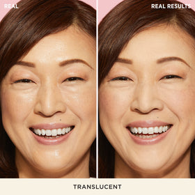 IT Cosmetics powder texture close-up revealing fine, light-diffusing particles