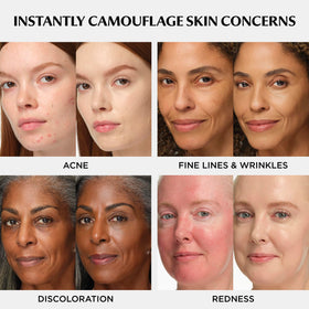 IT Cosmetics before and after split showing coverage and color correction