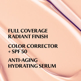 IT Cosmetics pump bottle next to ruler showing one-point-zero-eight fluid ounces