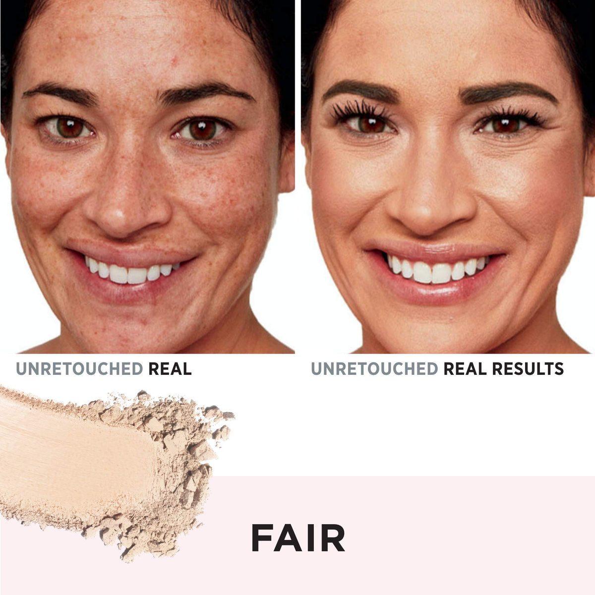 IT Cosmetics powder applied with brush demonstrating buildable coverage and seamless blending