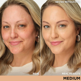 IT Cosmetics pump dispenser detail demonstrating easy one‑hand application benefit