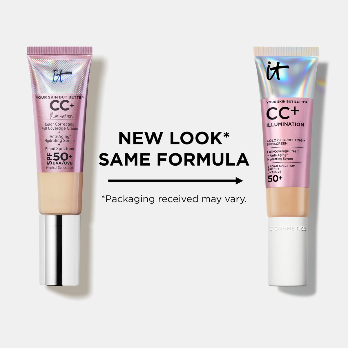 IT Cosmetics application with brush demonstrating blending for crease-free, full coverage