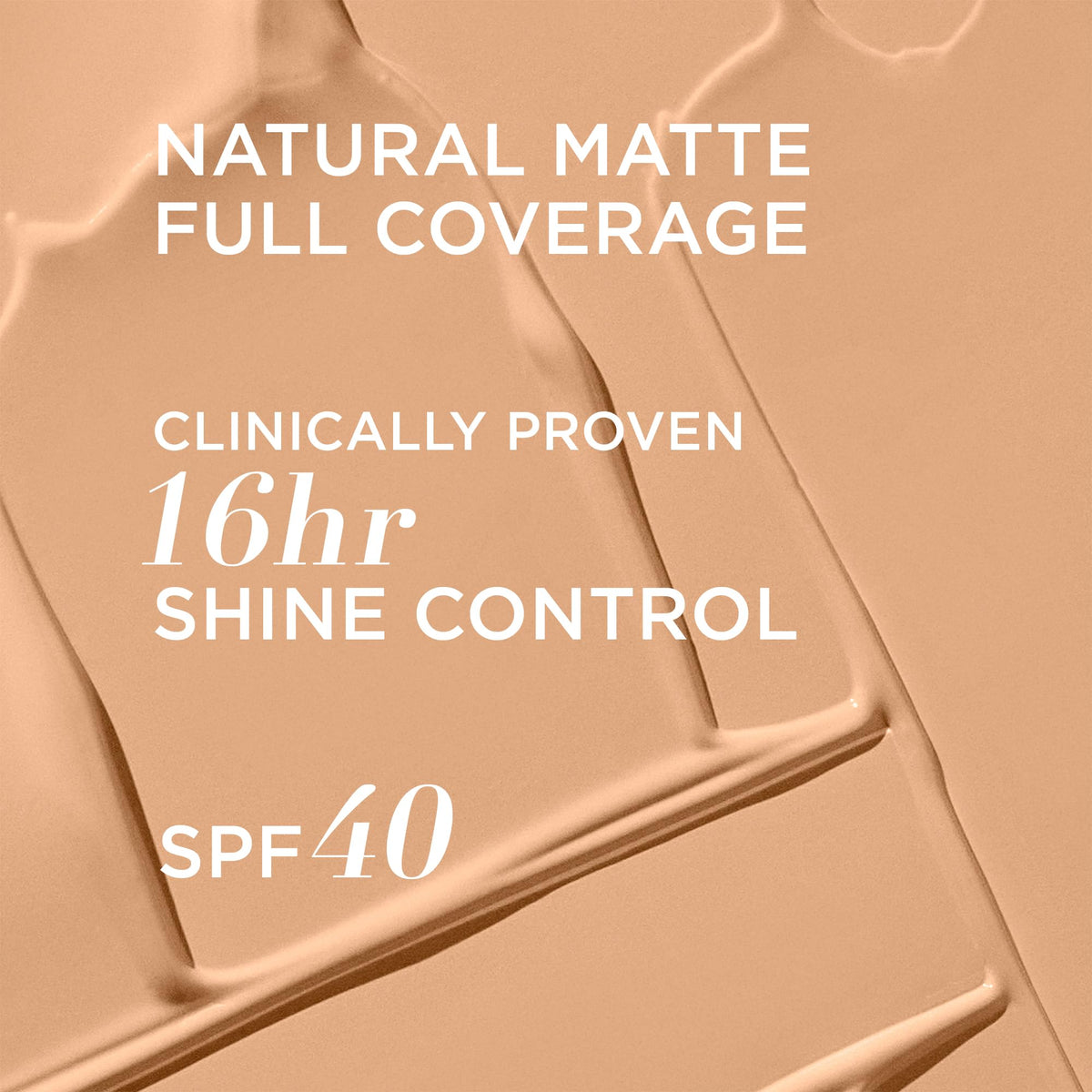 IT Cosmetics texture swatch illustrating matte finish and blendability benefit