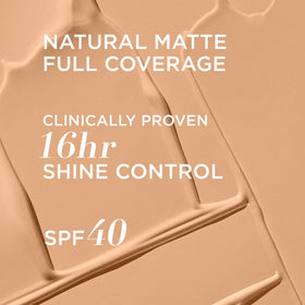 IT Cosmetics texture swatch illustrating matte finish and blendability benefit